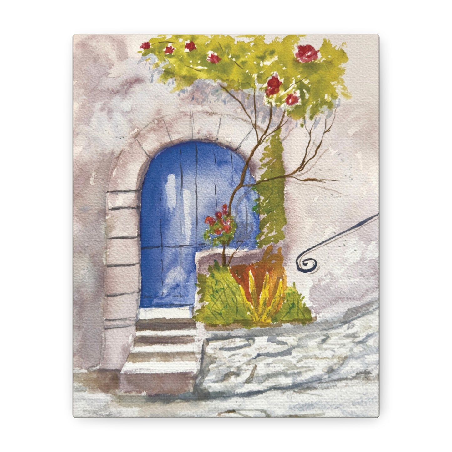 Blue Door Matte Canvas, Stretched, 1.25". Available in sizes from 8" x 10"-24" x 32"