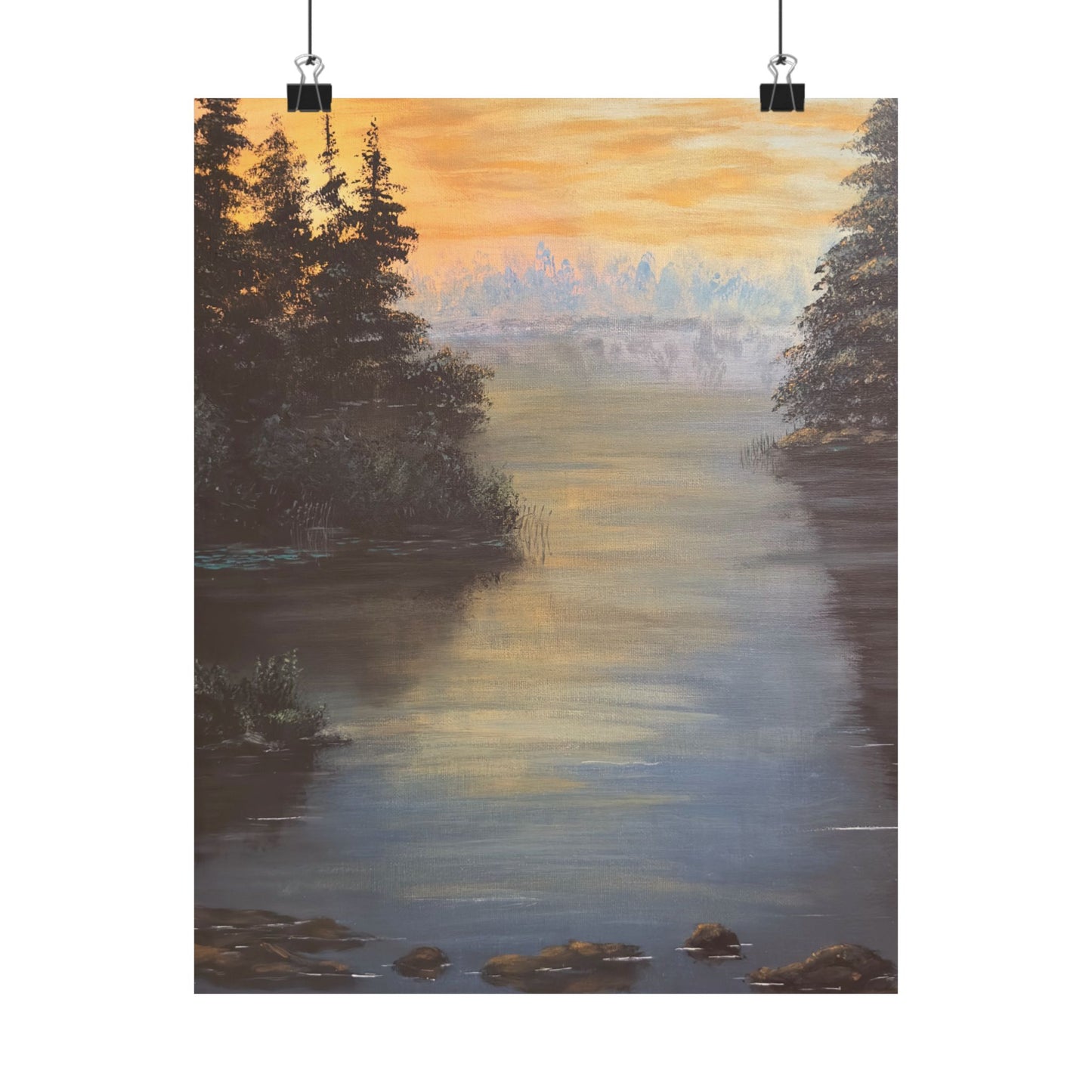 Peaceful Northwoods Lake Matte Vertical Poster. Available in sizes from 8” x 10”-20” x 24”