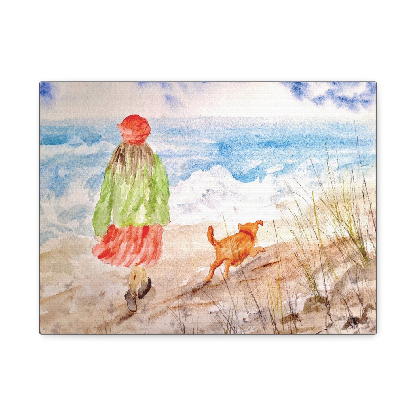 Oceanfront Friends Matte Canvas, Stretched, 1.25". Available in sizes 10” x 8”-20” x 16”