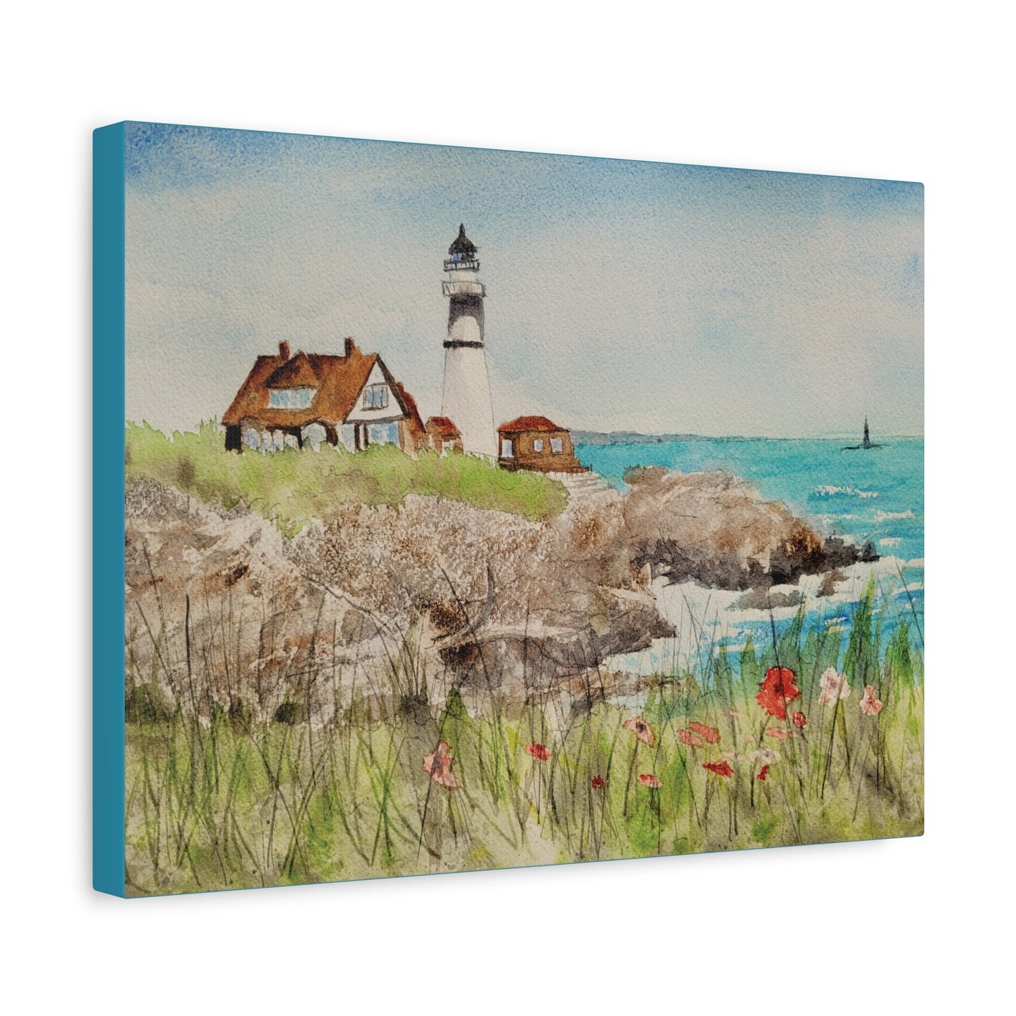 Portland Head Light Matte Canvas, Stretched, 1.25". Available in sizes 10” x 8”-20” x 16”