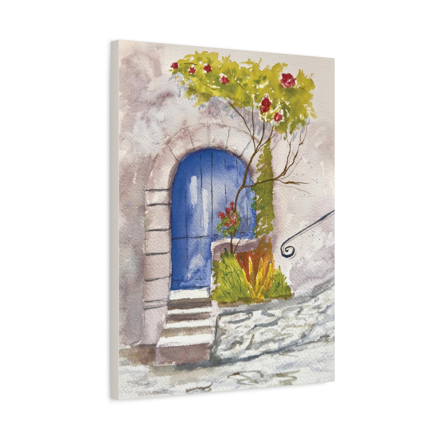 Blue Door Matte Canvas, Stretched, 1.25". Available in sizes from 8" x 10"-24" x 32"