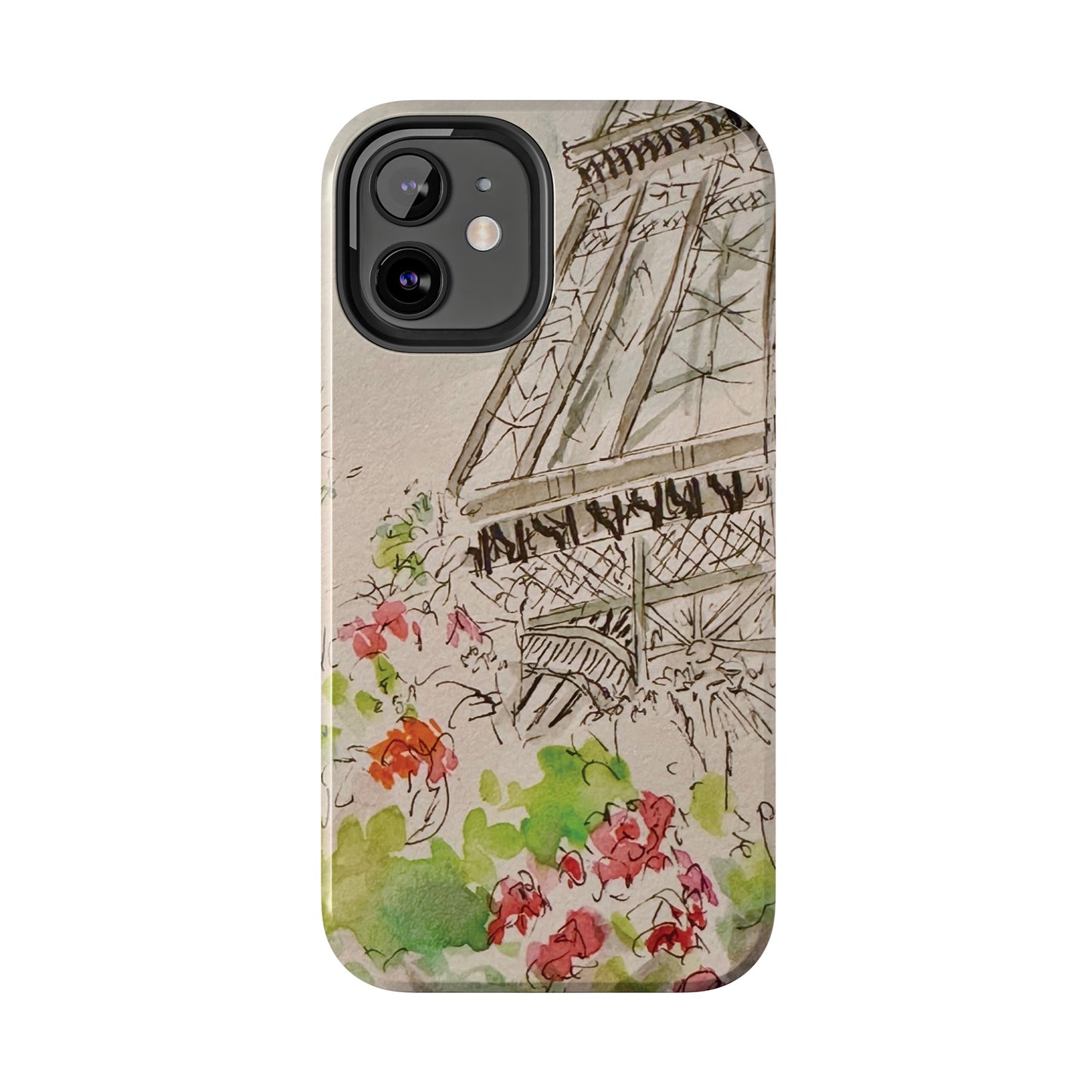 Eiffel Tower and Paris Flowers Phone Case for iPhone 15, 14, 13 and More