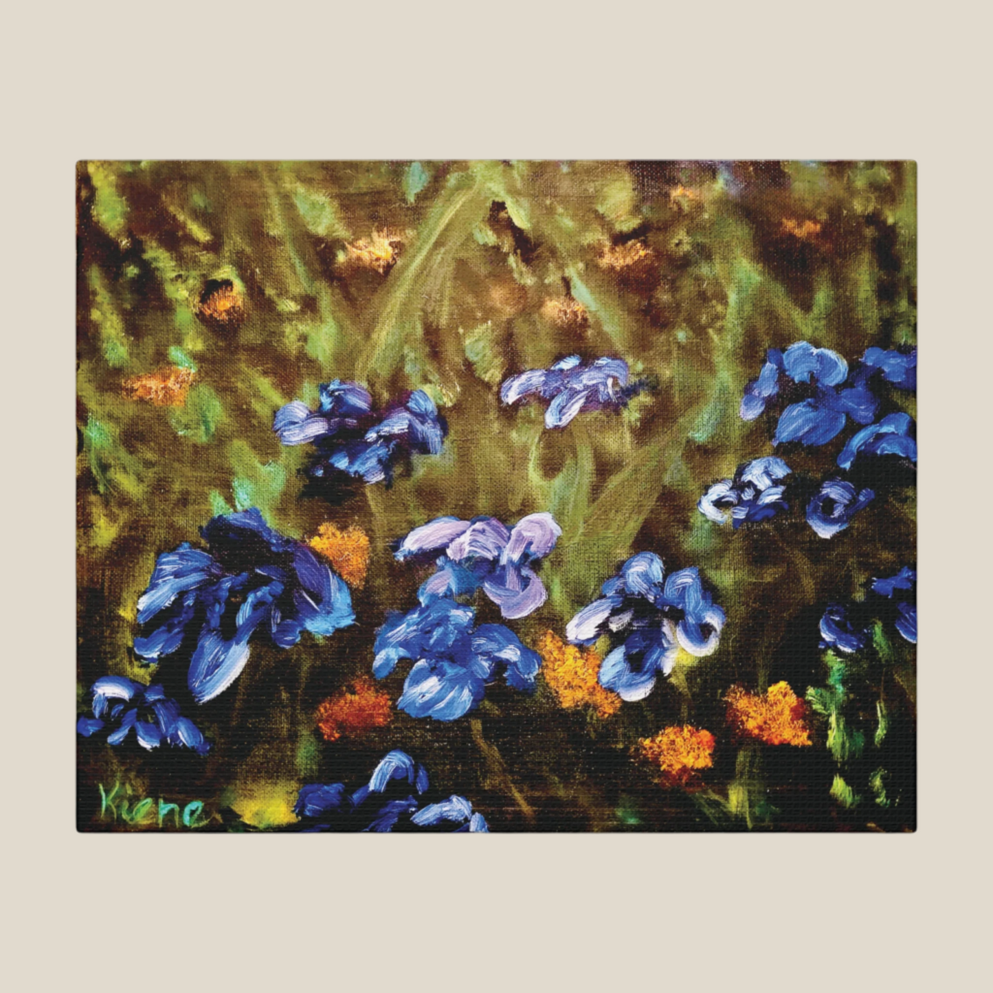 Irises Reimagined Matte Canvas, Stretched, 1.25". Available in sizes from 10” x 8”-18” x 12”