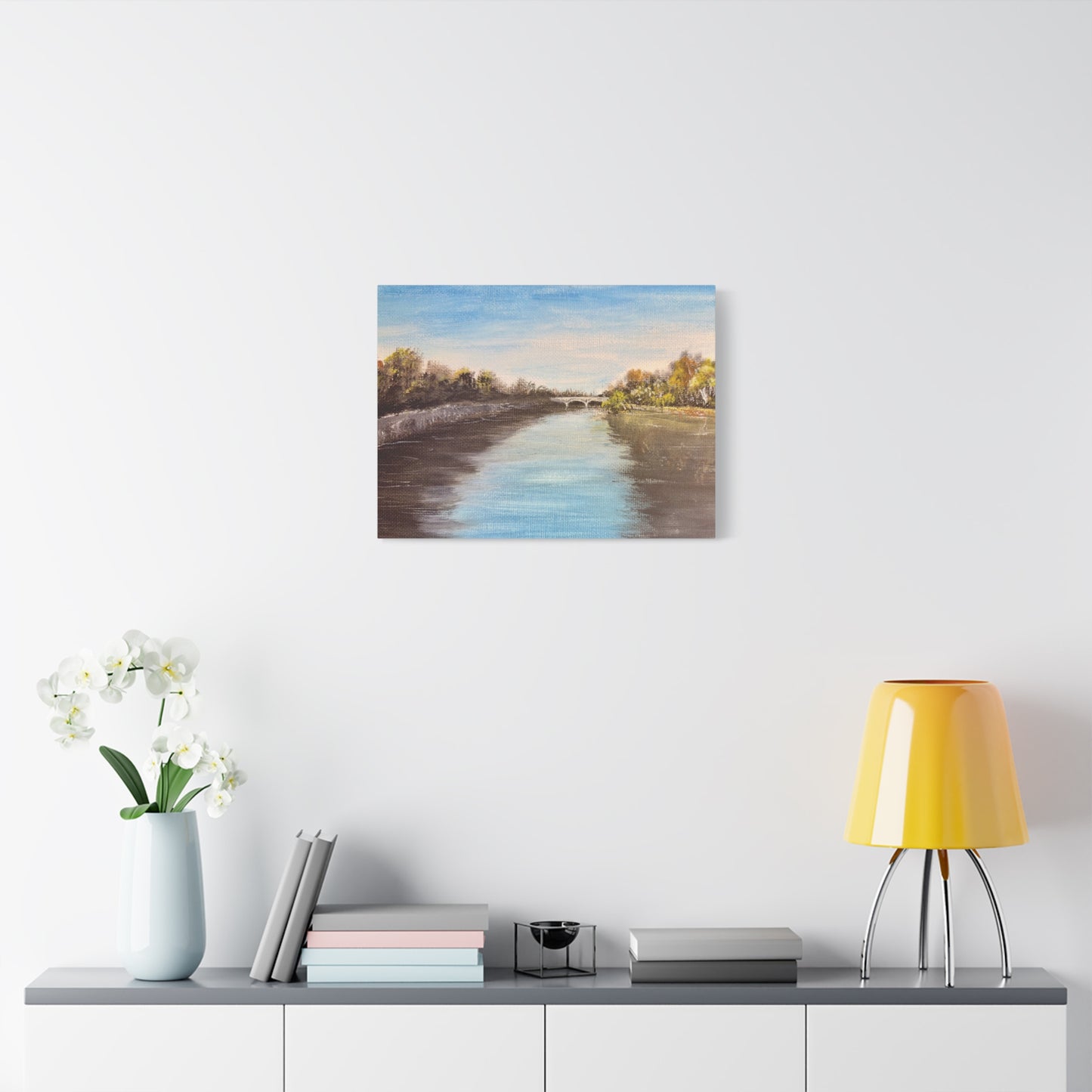 Scenic Tiber River, Rome Matte Canvas, Stretched, 1.25". Available in sizes from 10” x 8”-30” x 24”