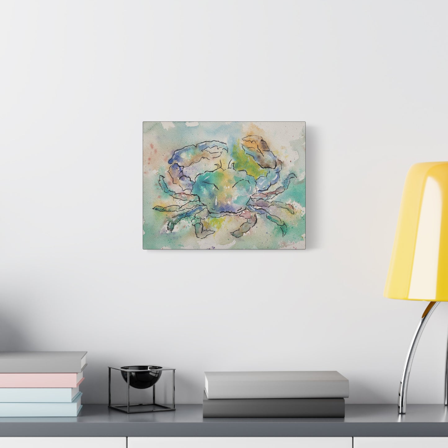 Blue Crab Matte Canvas, Stretched, 1.25". Available in sizes 10” x 8”-20” x 16”