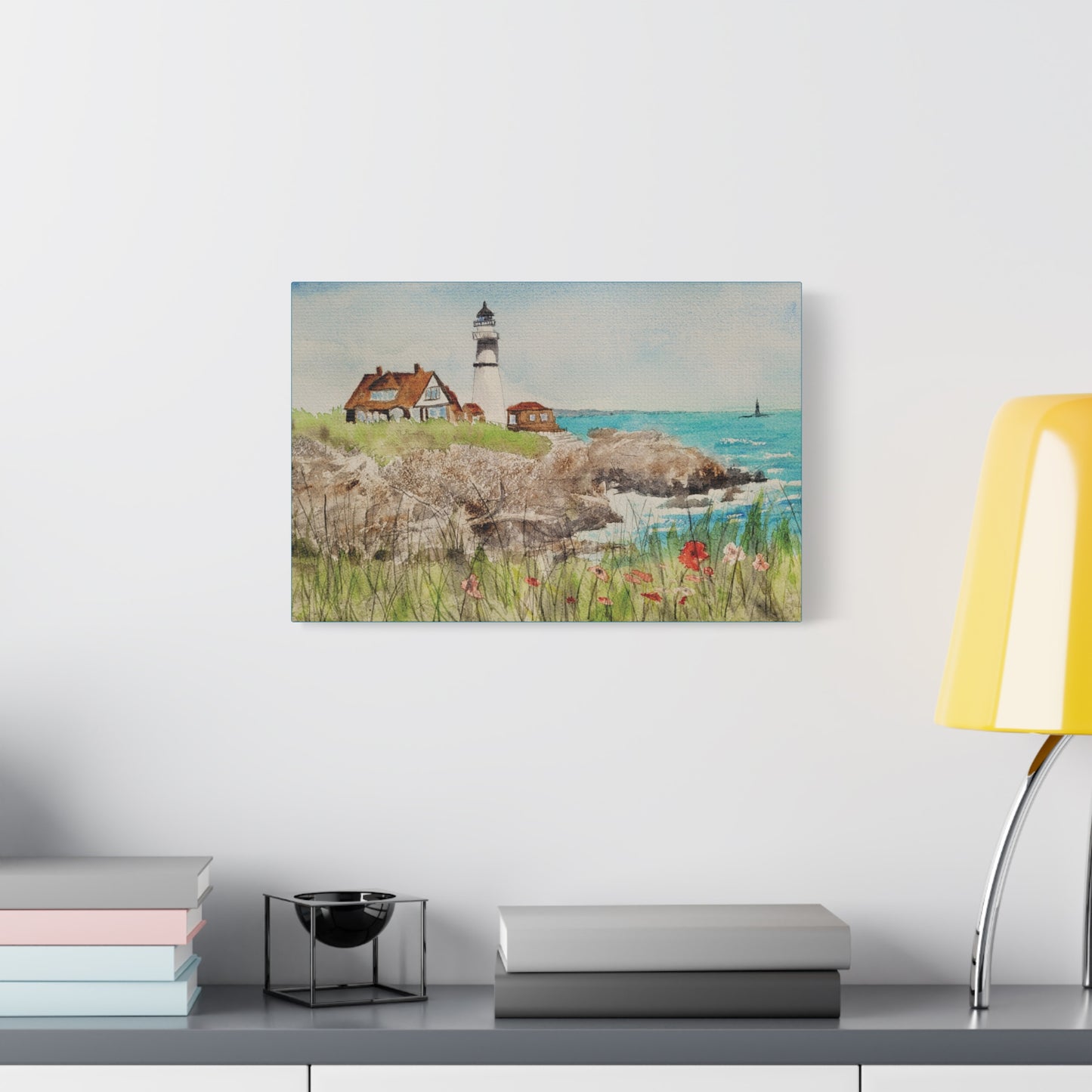 Portland Head Light Matte Canvas, Stretched, 1.25". Available in sizes 10” x 8”-20” x 16”