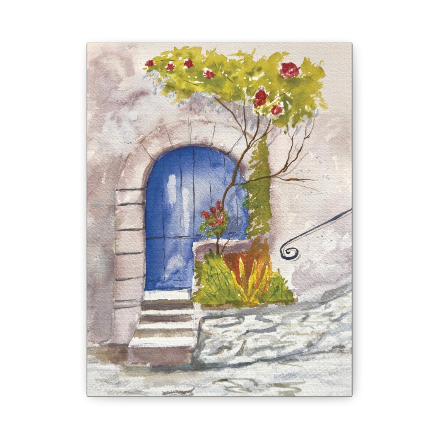 Blue Door Matte Canvas, Stretched, 1.25". Available in sizes from 8" x 10"-24" x 32"