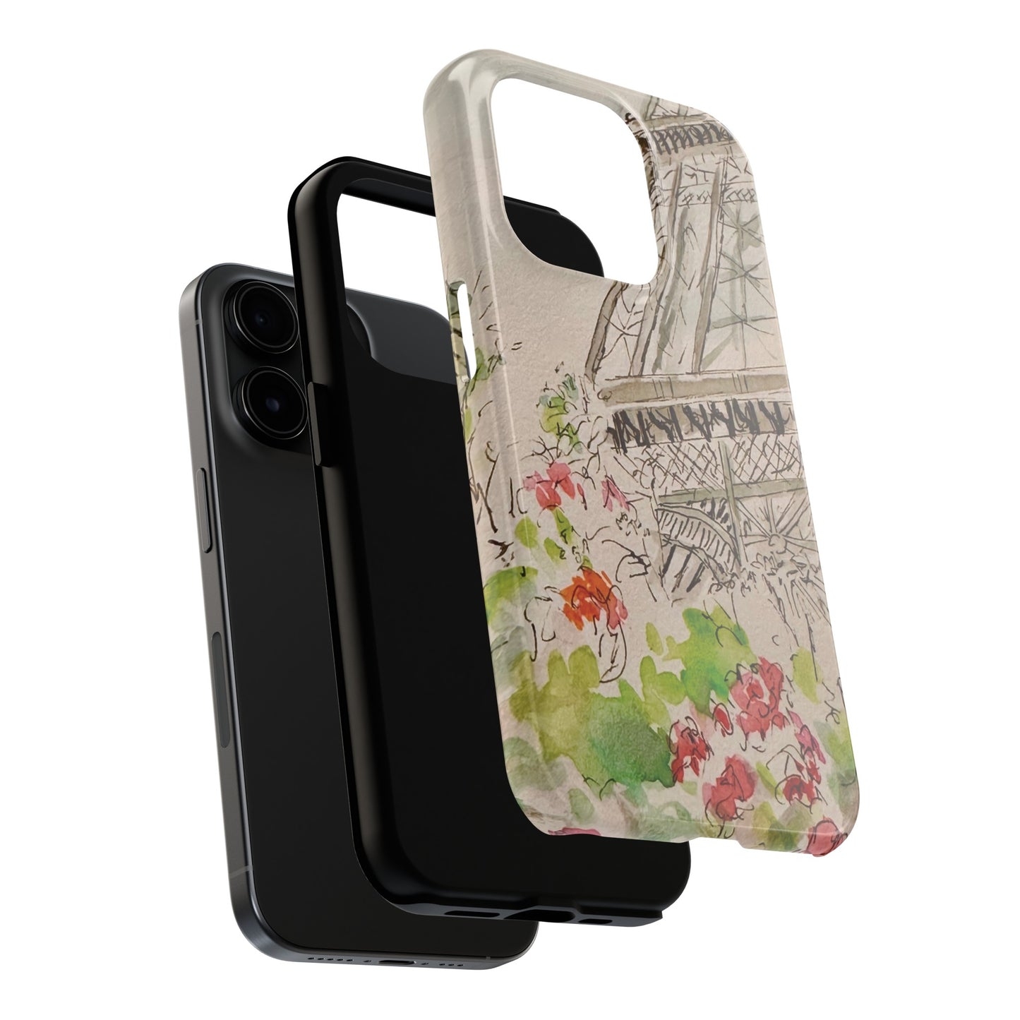 Eiffel Tower and Paris Flowers Phone Case for iPhone 15, 14, 13 and More