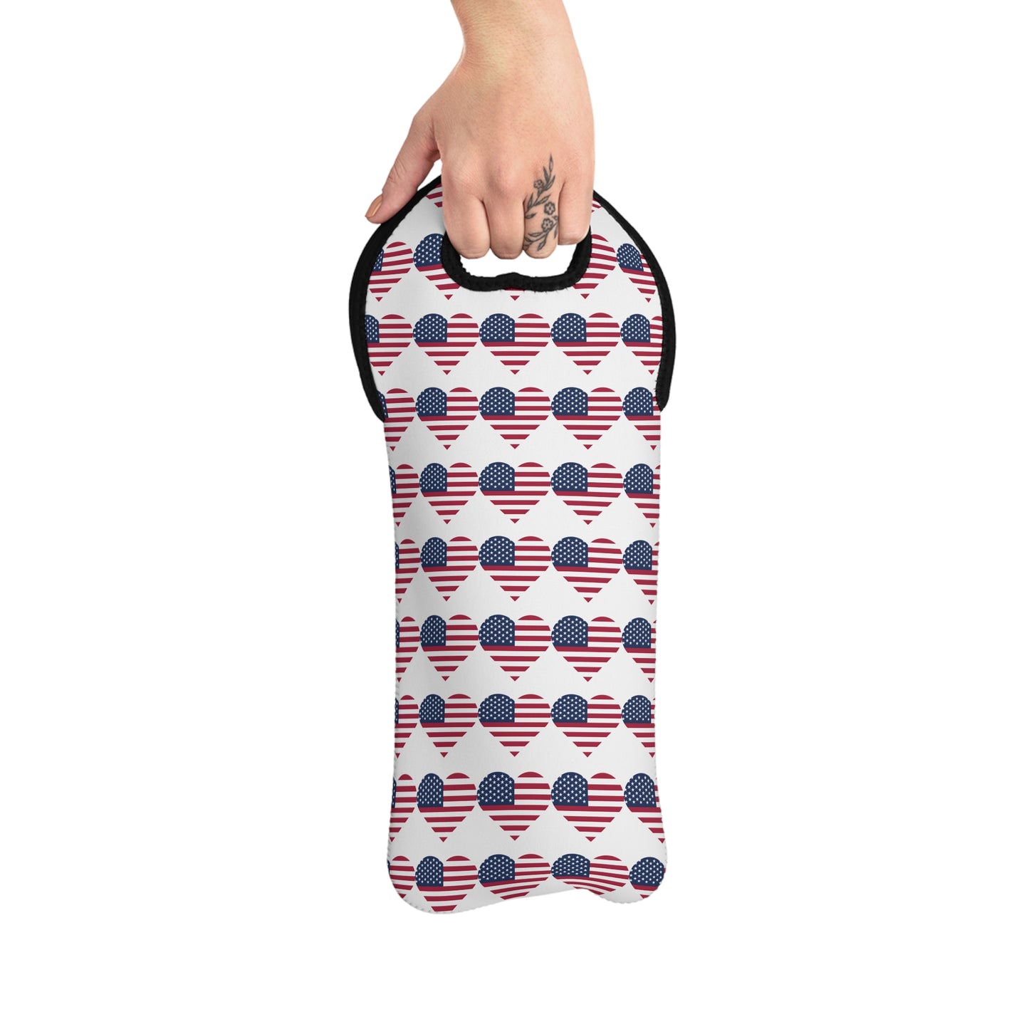 Star Spangled Hearts Wine Tote Bag