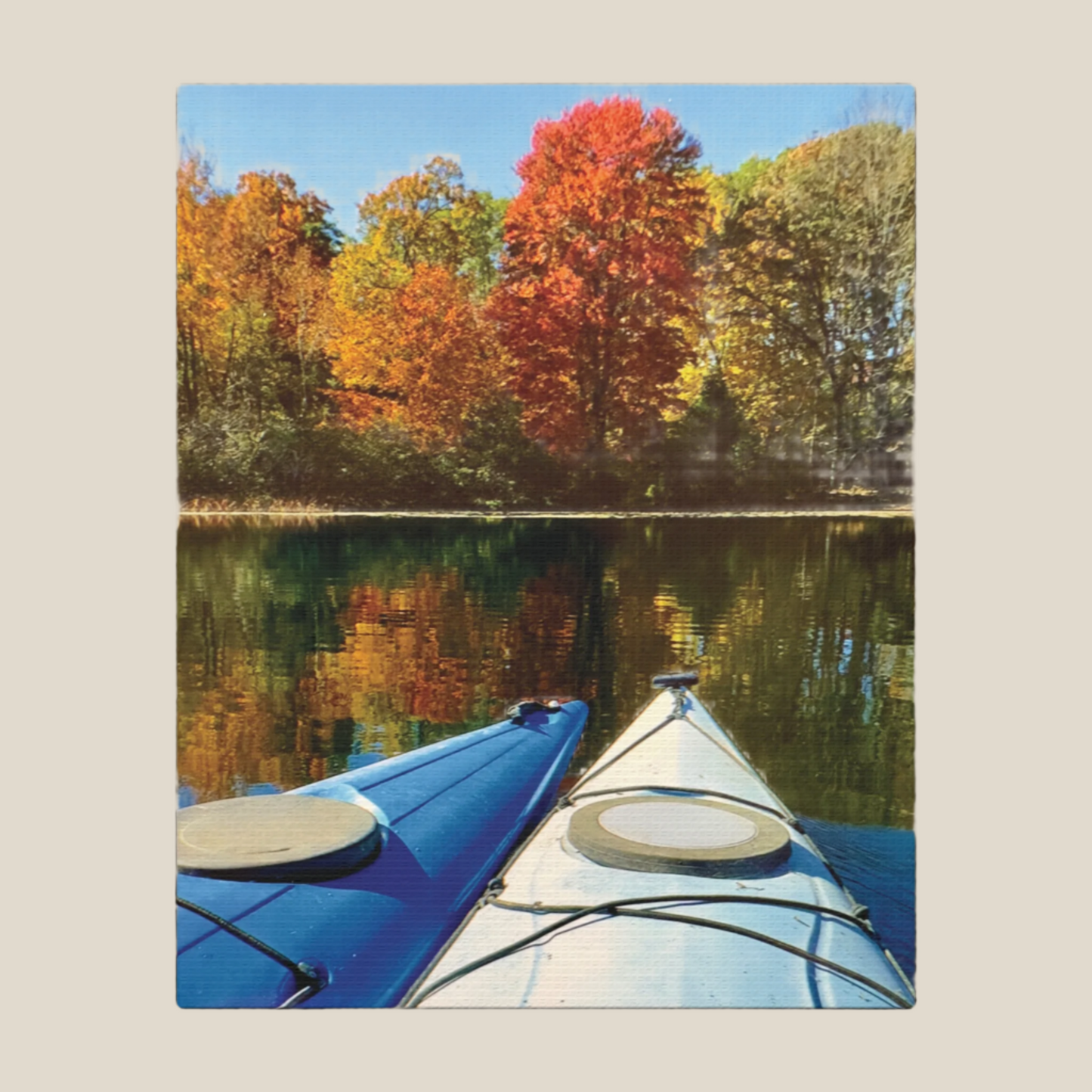 Happy Together Fall Kayaking Matte Canvas, Stretched, 1.25". Available in sizes from 8” x 10”-12” x 18”