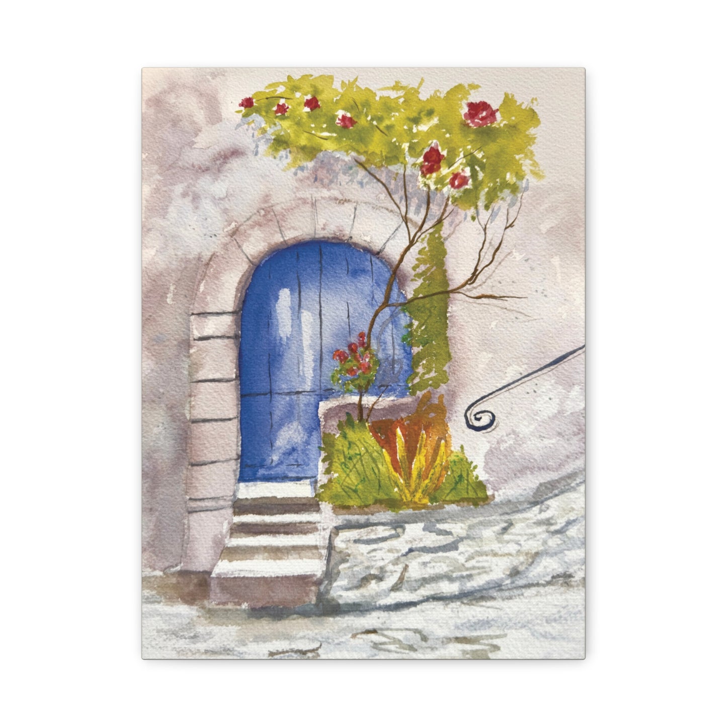 Blue Door Matte Canvas, Stretched, 1.25". Available in sizes from 8" x 10"-24" x 32"