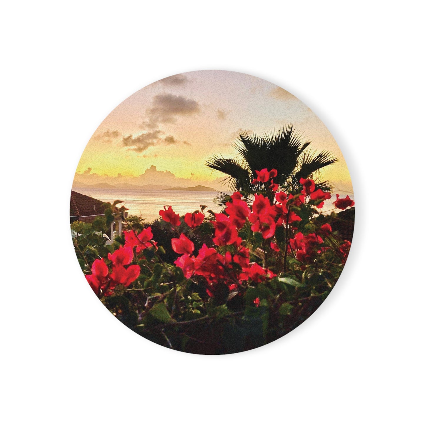 Island Sunset Cork Back Coaster