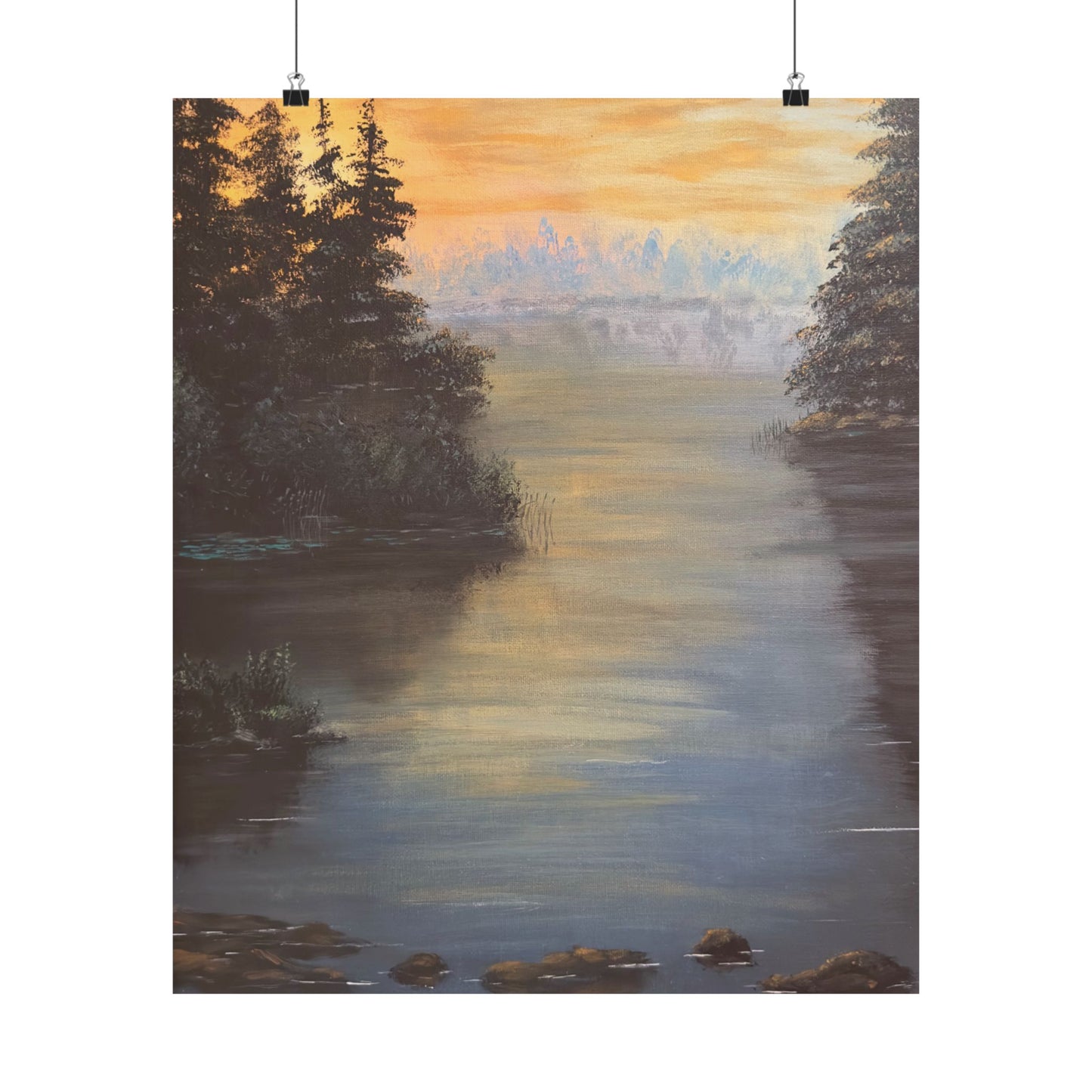 Peaceful Northwoods Lake Matte Vertical Poster. Available in sizes from 8” x 10”-20” x 24”