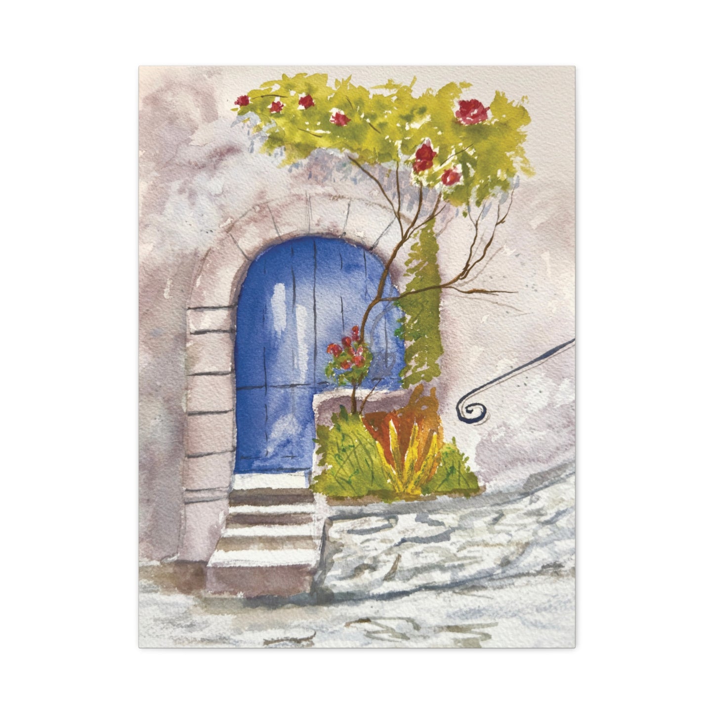 Blue Door Matte Canvas, Stretched, 1.25". Available in sizes from 8" x 10"-24" x 32"
