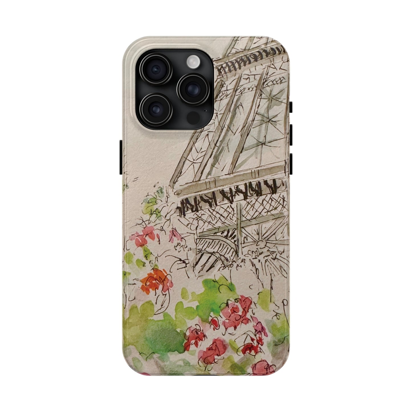 Eiffel Tower and Paris Flowers Phone Case for iPhone 15, 14, 13 and More