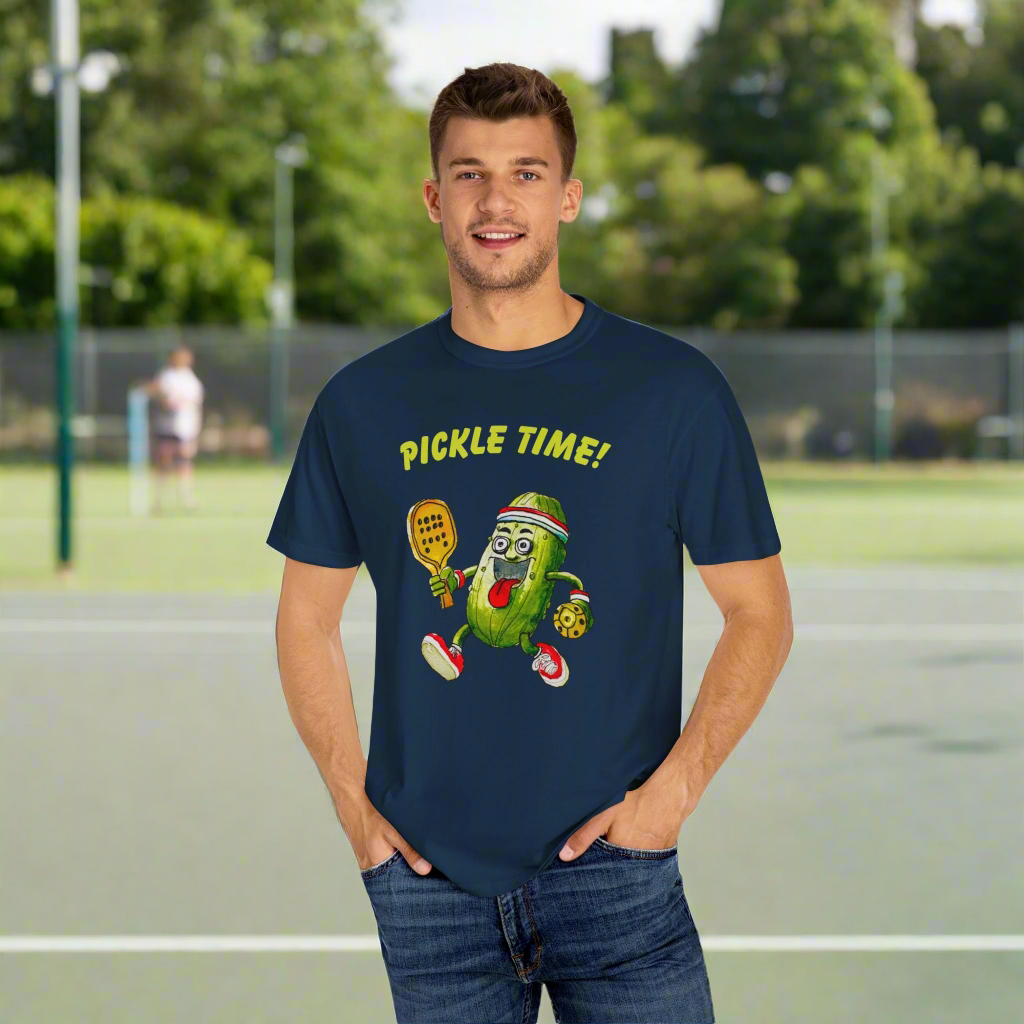 Pickle Time! Unisex Garment-Dyed T-shirt (Dark Colors). Available in sizes S-4XL, 16 colors.
