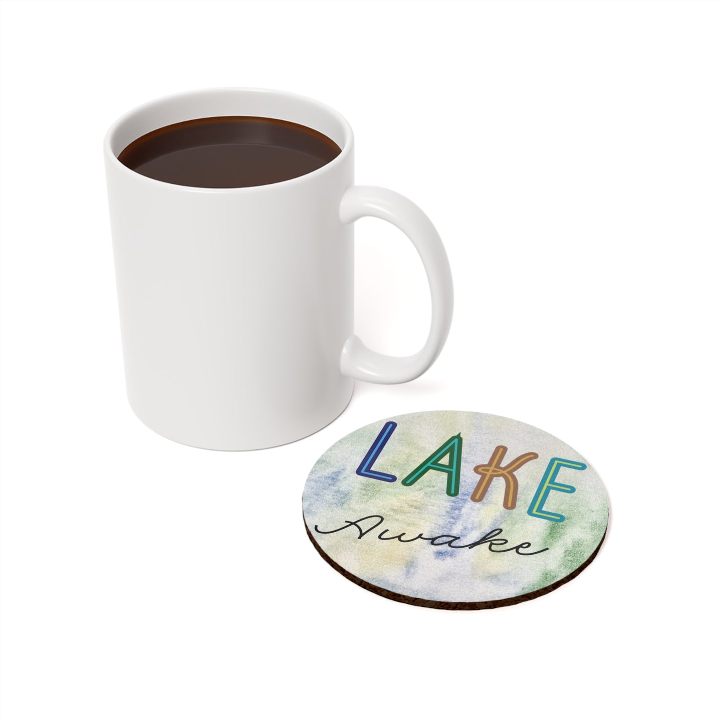 Still Dreaming Lake Awake Cork Back Coaster