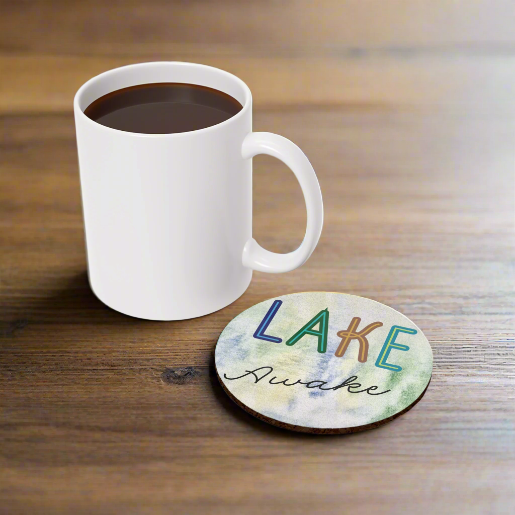 Still Dreaming Lake Awake Cork Back Coaster