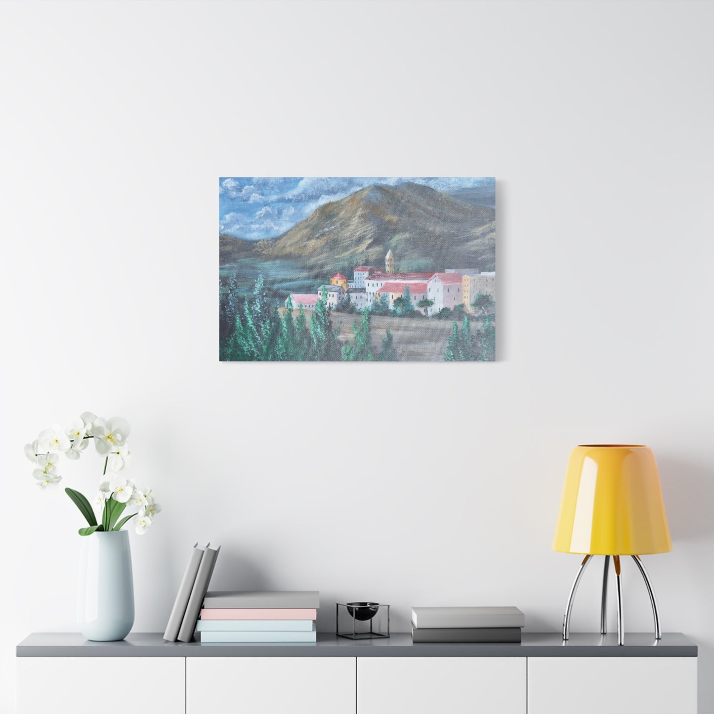 Italian Landscape Vintage Wall Art, Tivoli Matte Canvas, Stretched, 1.25". Available in sizes from 10” x 8”-30” x 20”