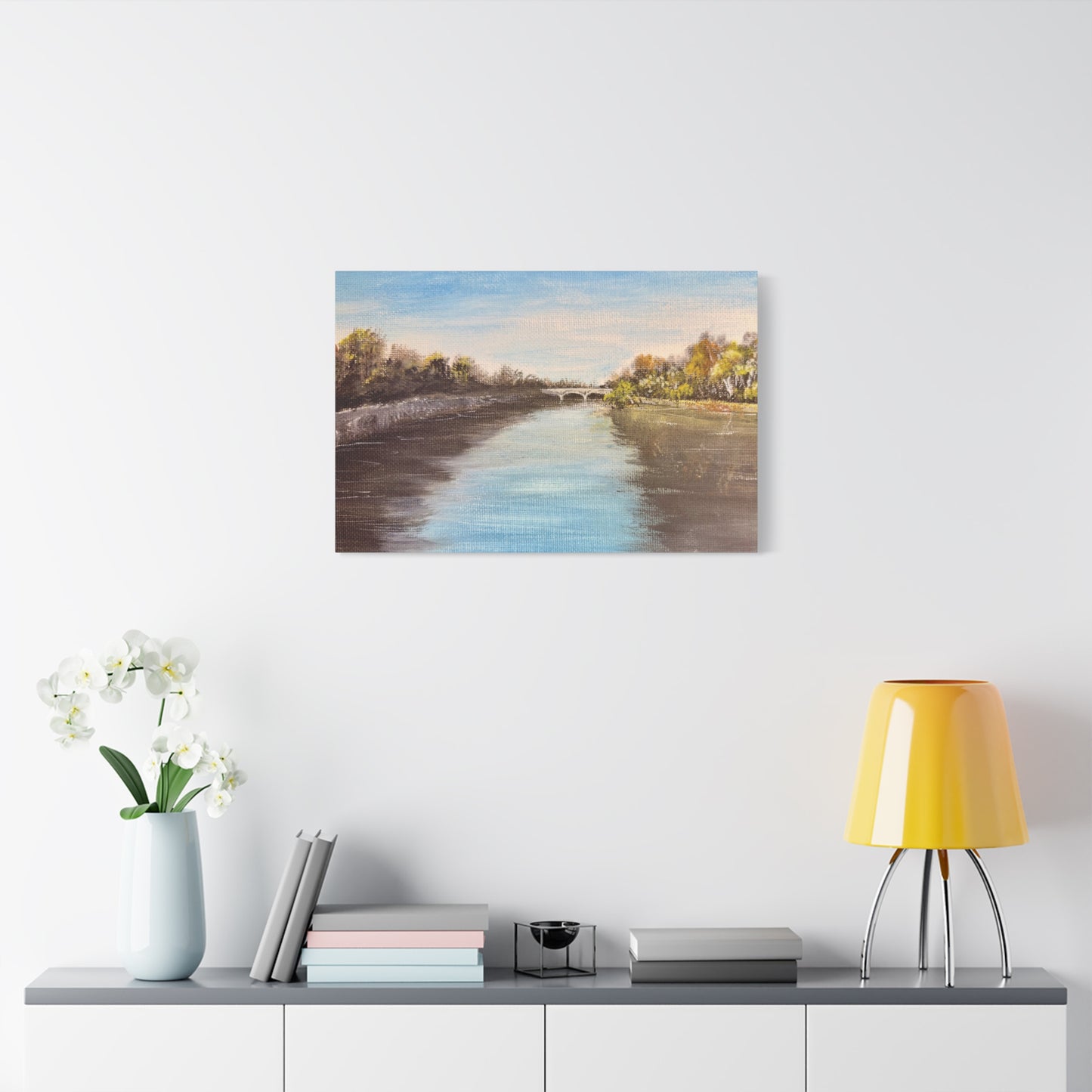 Scenic Tiber River, Rome Matte Canvas, Stretched, 1.25". Available in sizes from 10” x 8”-30” x 24”