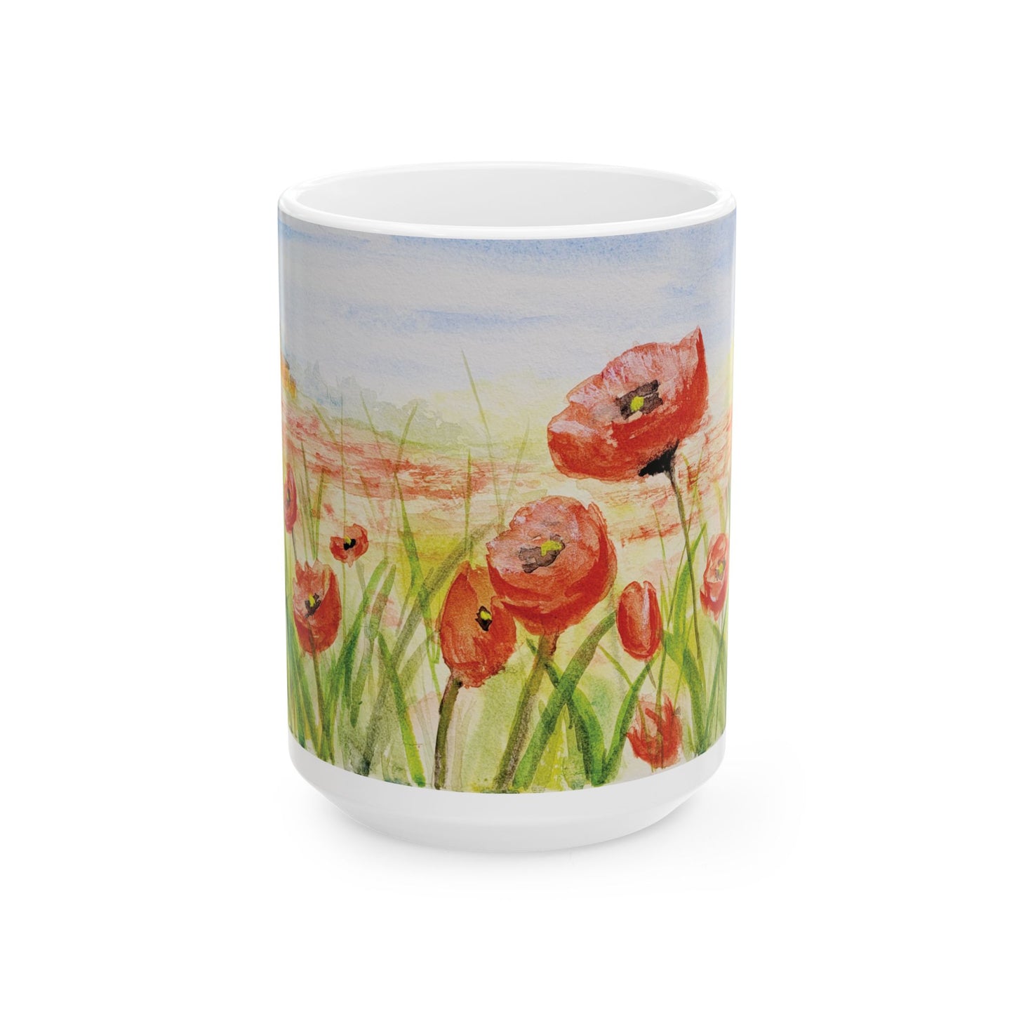 Poppies Galore Ceramic Mug, (11oz, 15oz)