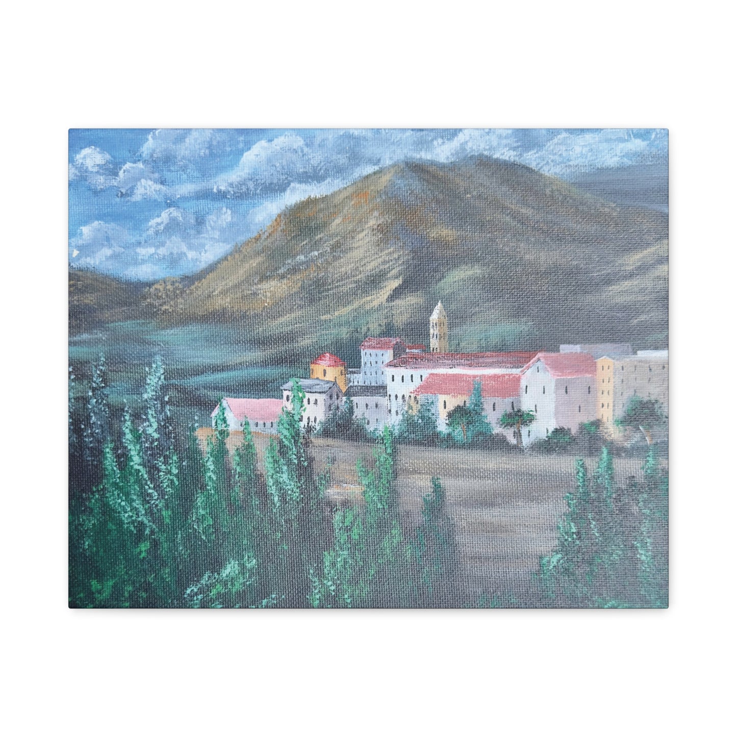 Italian Landscape Vintage Wall Art, Tivoli Matte Canvas, Stretched, 1.25". Available in sizes from 10” x 8”-30” x 20”