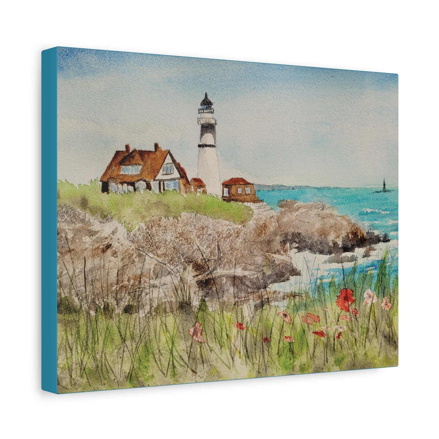 Portland Head Light Matte Canvas, Stretched, 1.25". Available in sizes 10” x 8”-20” x 16”