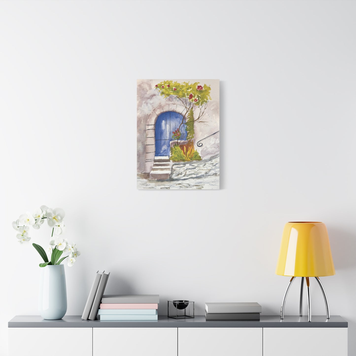 Blue Door Matte Canvas, Stretched, 1.25". Available in sizes from 8" x 10"-24" x 32"