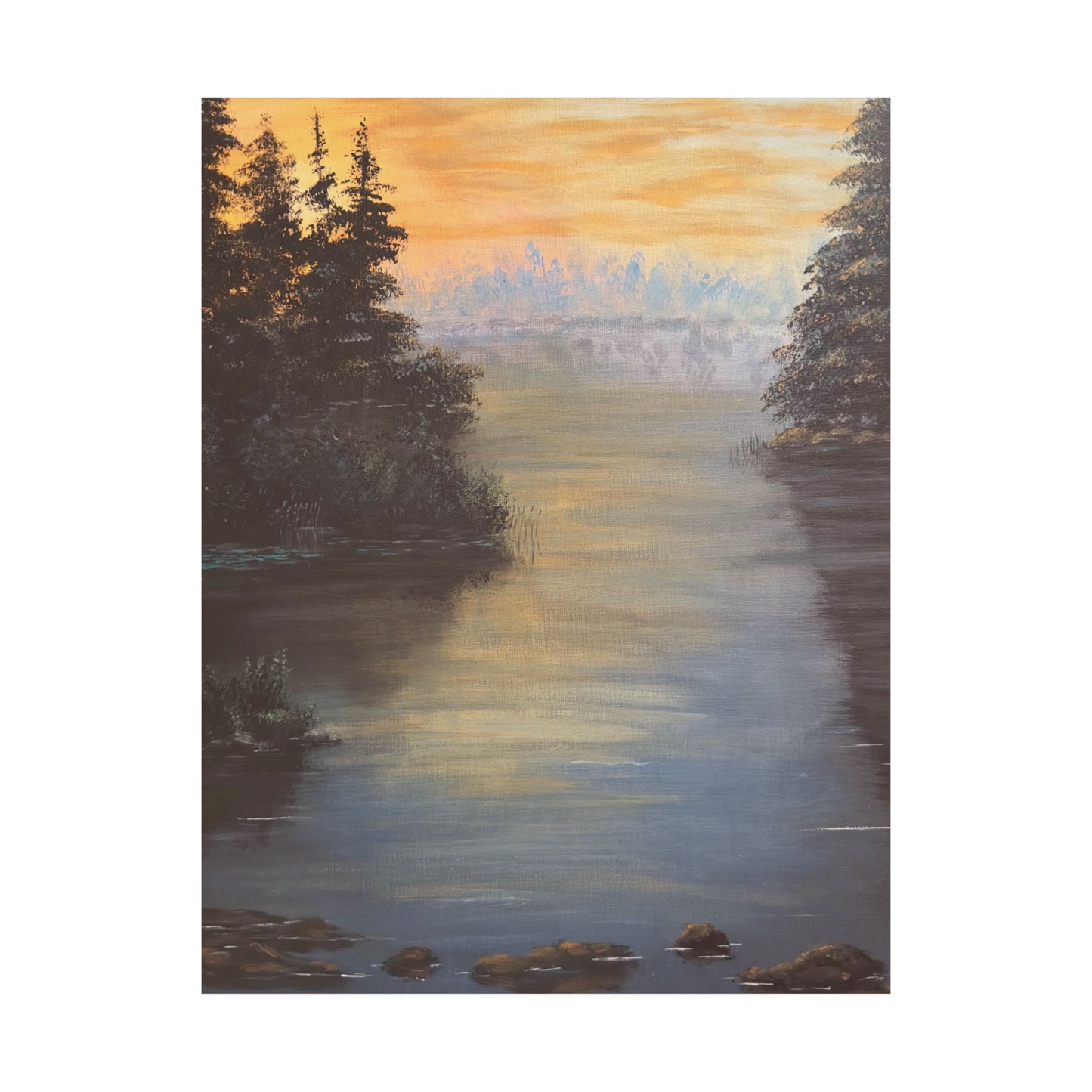 Peaceful Northwoods Lake Matte Vertical Poster. Available in sizes from 8” x 10”-20” x 24”
