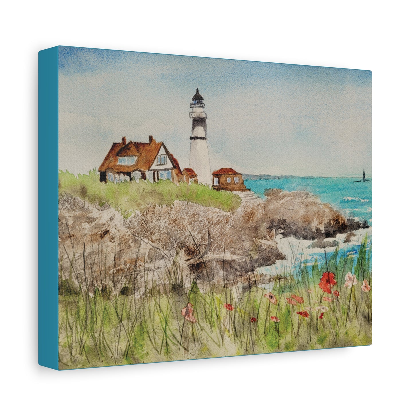 Portland Head Light Matte Canvas, Stretched, 1.25". Available in sizes 10” x 8”-20” x 16”