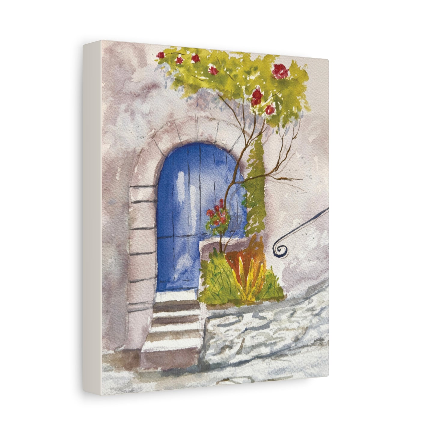 Blue Door Matte Canvas, Stretched, 1.25". Available in sizes from 8" x 10"-24" x 32"