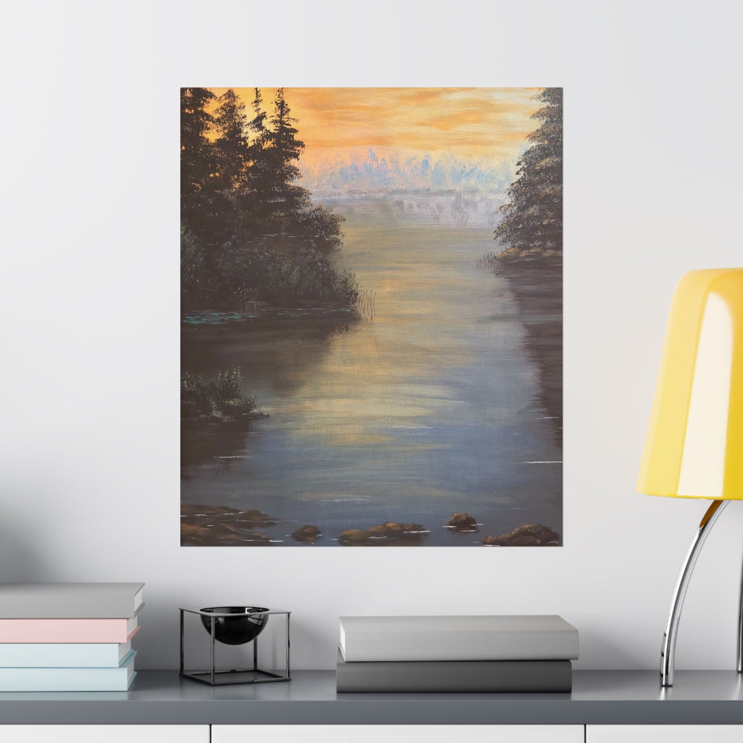 Peaceful Northwoods Lake Matte Vertical Poster. Available in sizes from 8” x 10”-20” x 24”