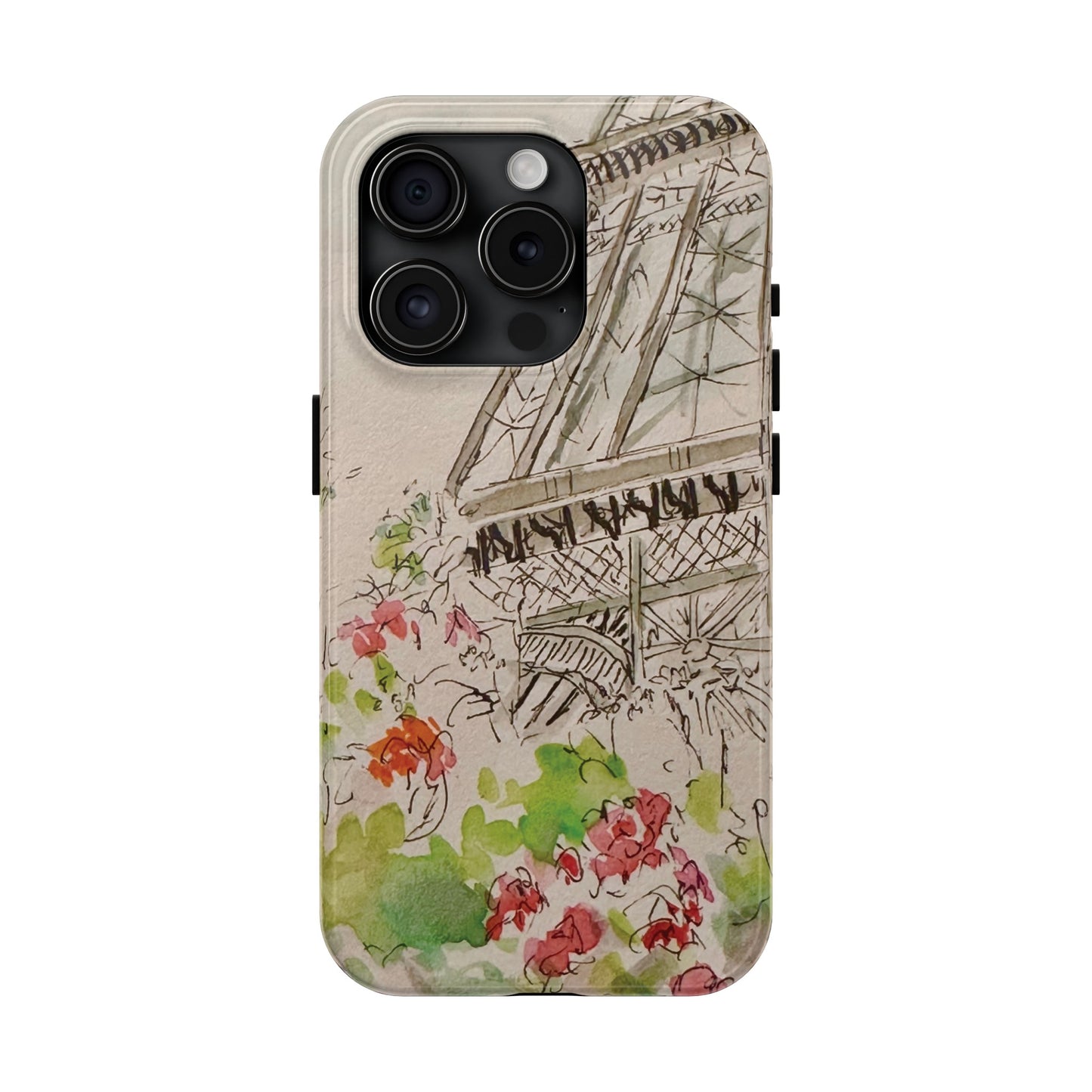 Eiffel Tower and Paris Flowers Phone Case for iPhone 15, 14, 13 and More