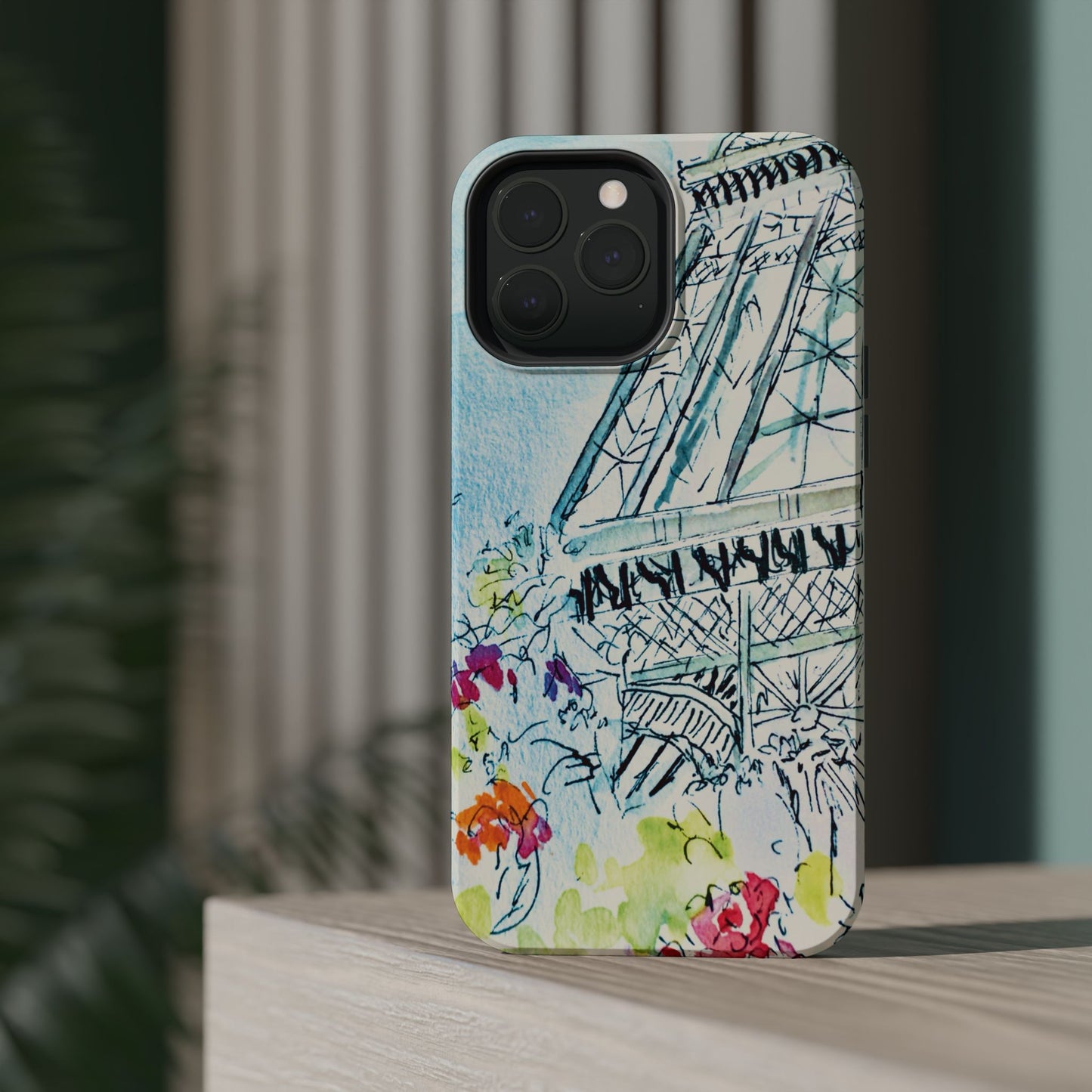 Aqua Eiffel Tower Magnetic Tough Case. Available for Assorted iPhone Models