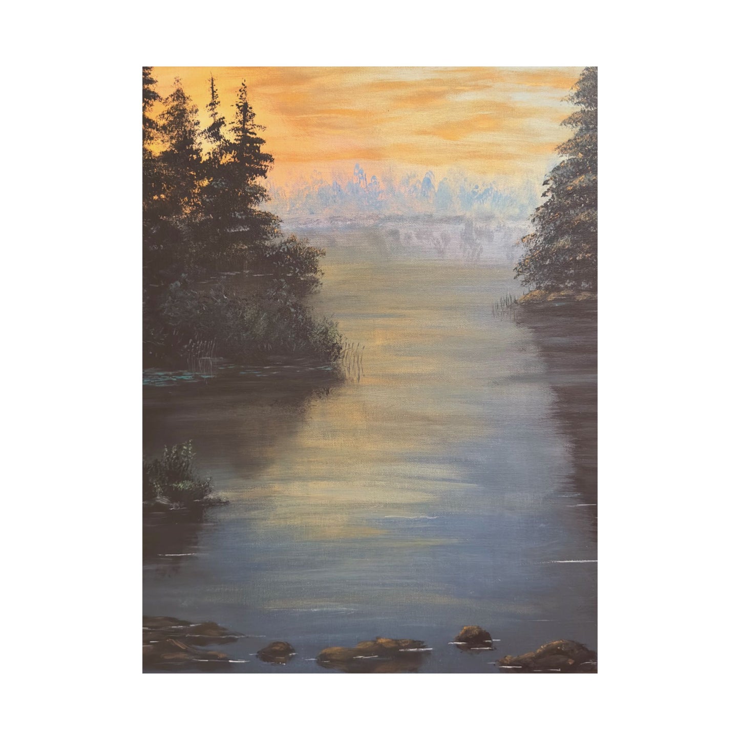 Peaceful Northwoods Lake Matte Vertical Poster. Available in sizes from 8” x 10”-20” x 24”