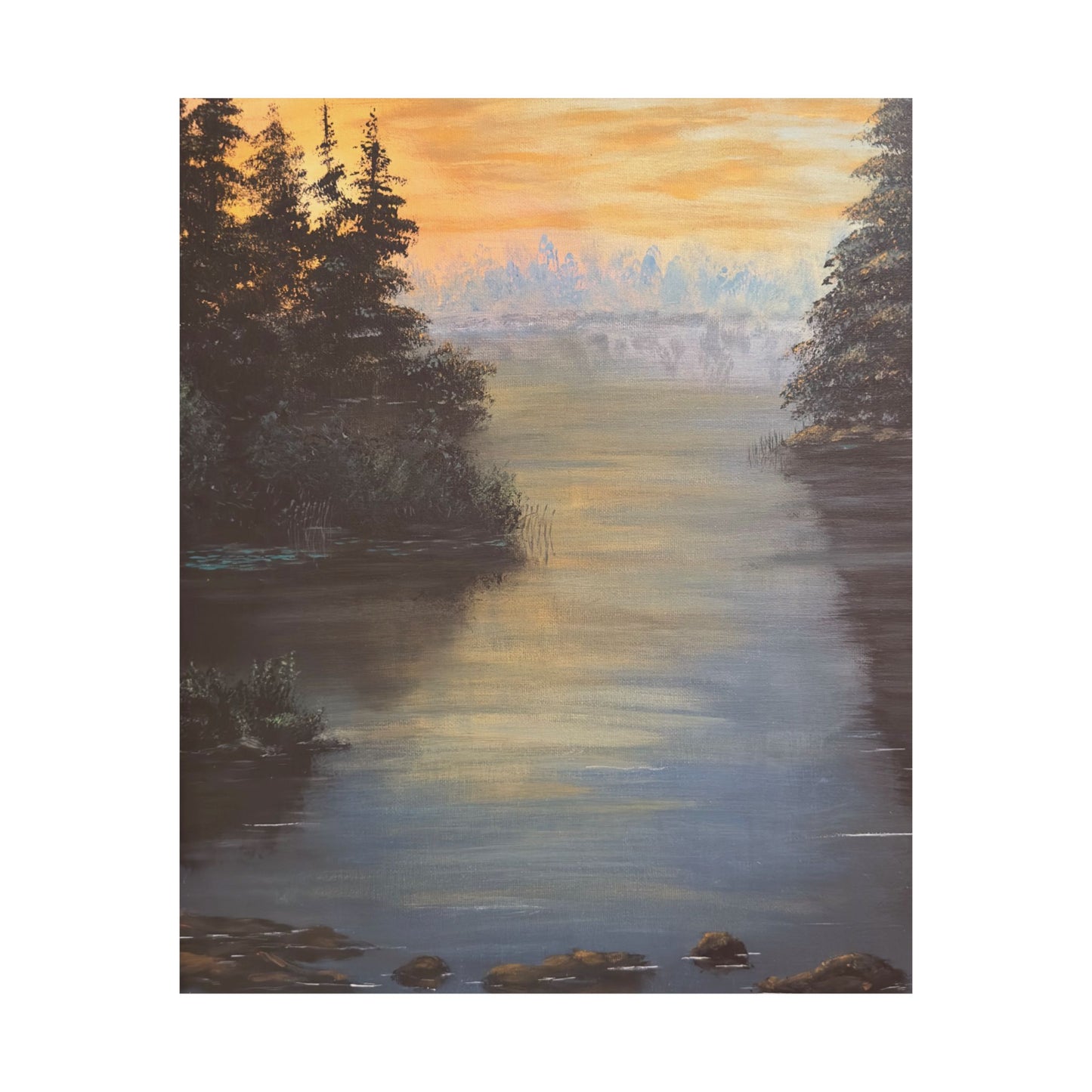Peaceful Northwoods Lake Matte Vertical Poster. Available in sizes from 8” x 10”-20” x 24”