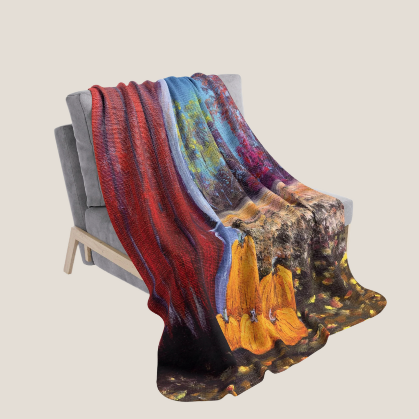 Fall Gathering Fleece Sherpa Blanket. Available in sizes from 50” x 60”-60” x 80”