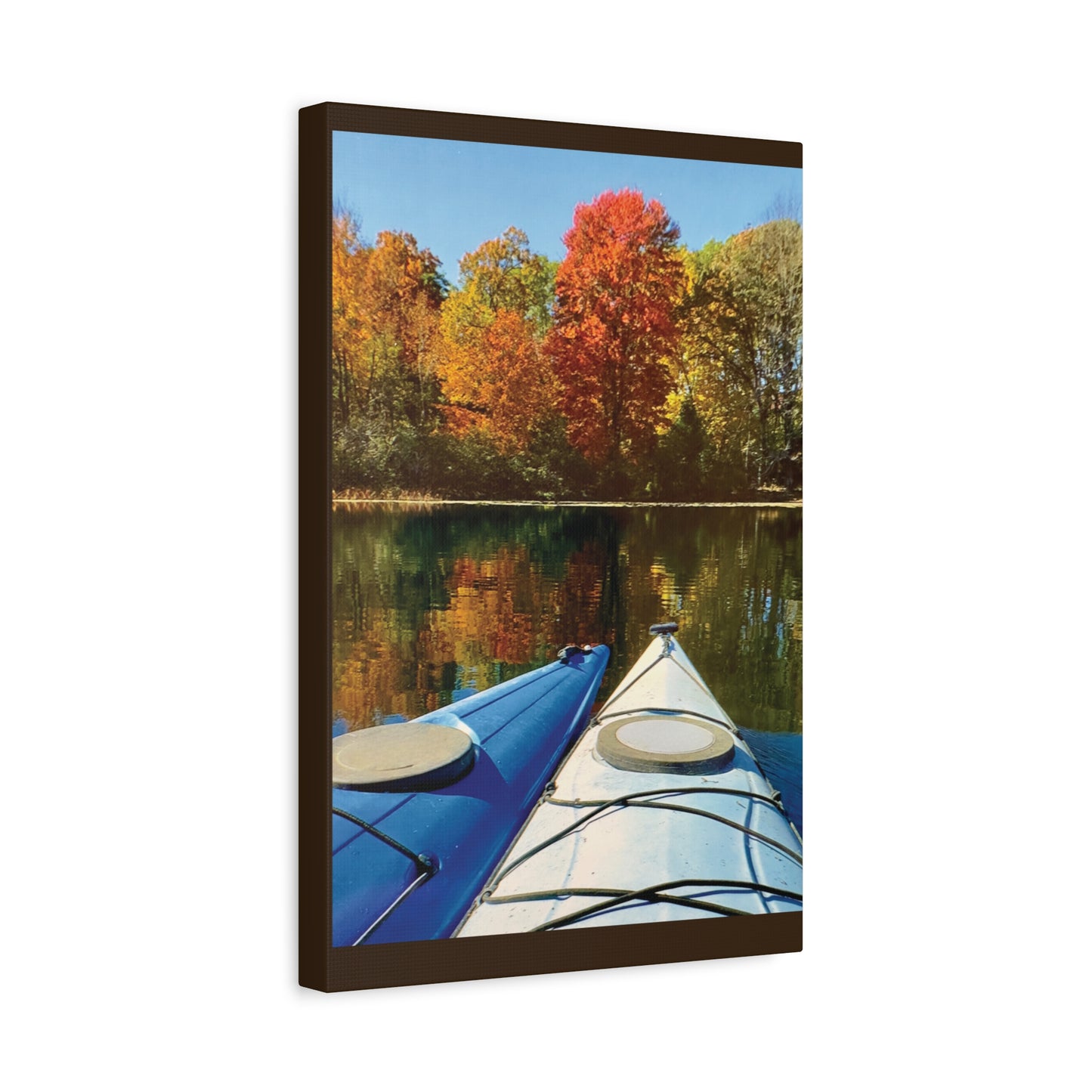 Happy Together Fall Kayaking Matte Canvas, Stretched, 1.25". Available in sizes from 8” x 10”-12” x 18”