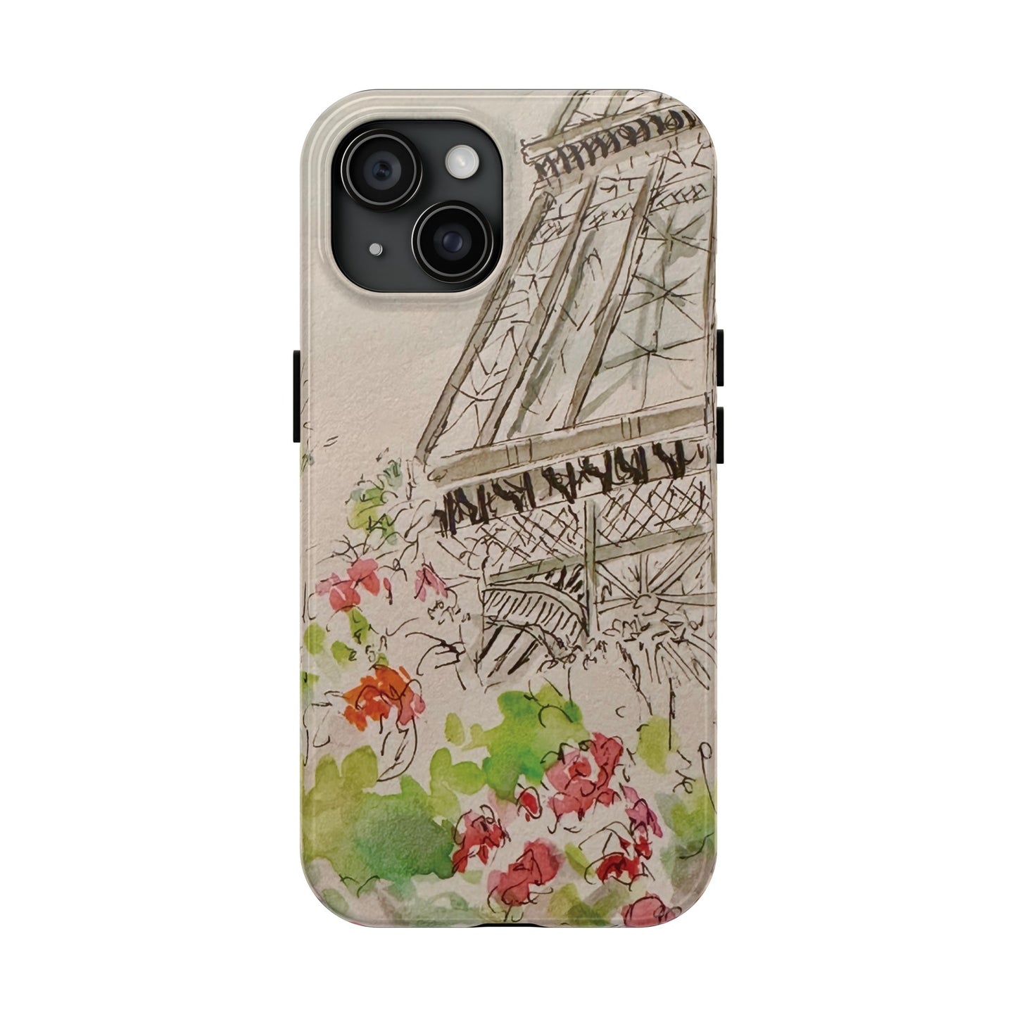 Eiffel Tower and Paris Flowers Phone Case for iPhone 15, 14, 13 and More