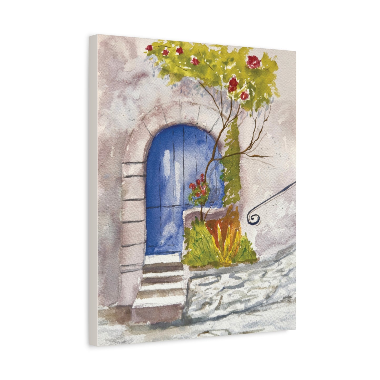 Blue Door Matte Canvas, Stretched, 1.25". Available in sizes from 8" x 10"-24" x 32"