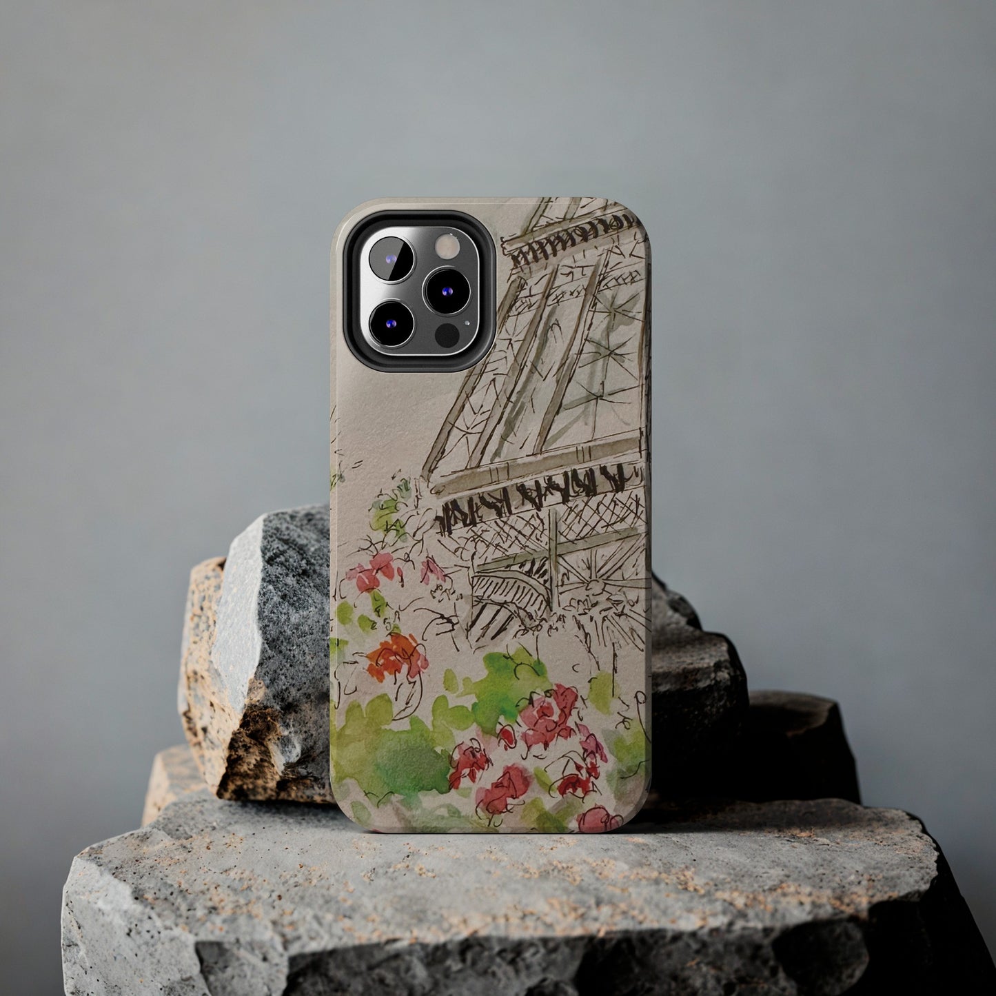 Eiffel Tower and Paris Flowers Phone Case for iPhone 15, 14, 13 and More