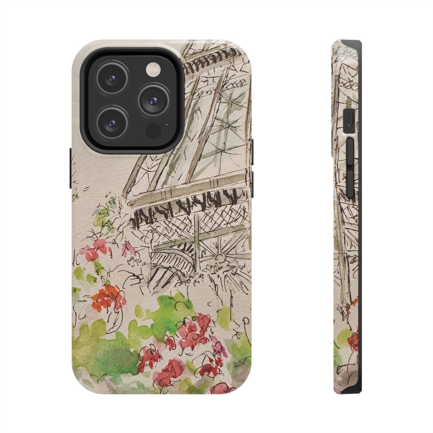 Eiffel Tower and Paris Flowers Phone Case for iPhone 15, 14, 13 and More