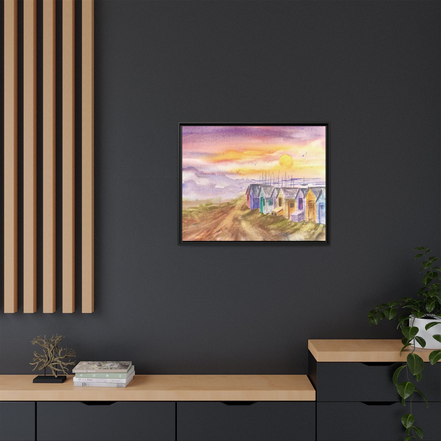 Quiet Before The Tide Matte Canvas, Framed (Black or Espresso). Available in sizes from 10”x8”-32”x24”