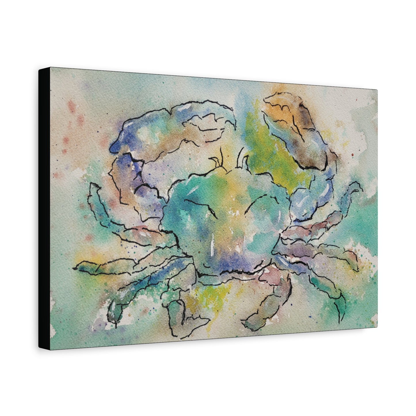 Blue Crab Matte Canvas, Stretched, 1.25". Available in sizes 10” x 8”-20” x 16”