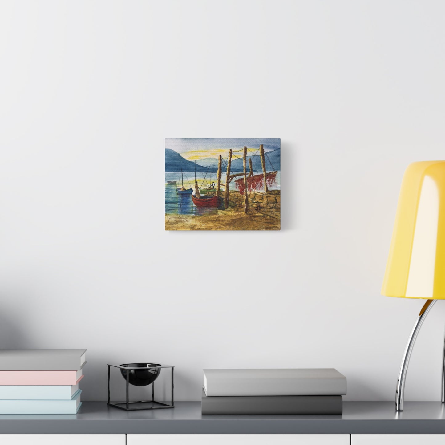 Morning Boats on the Loch Matte Canvas, Stretched, 1.25". Available in sizes from 10” x 8”-24” x 18”