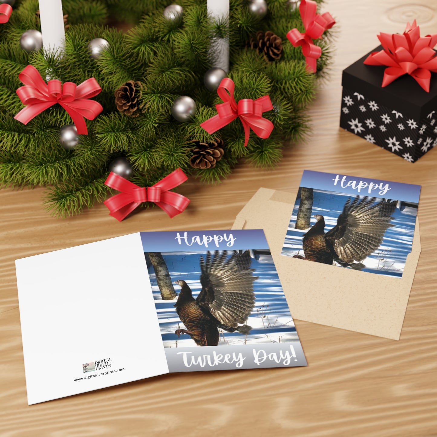 Happy Turkey Day Greeting Cards (1 or 10-pcs)