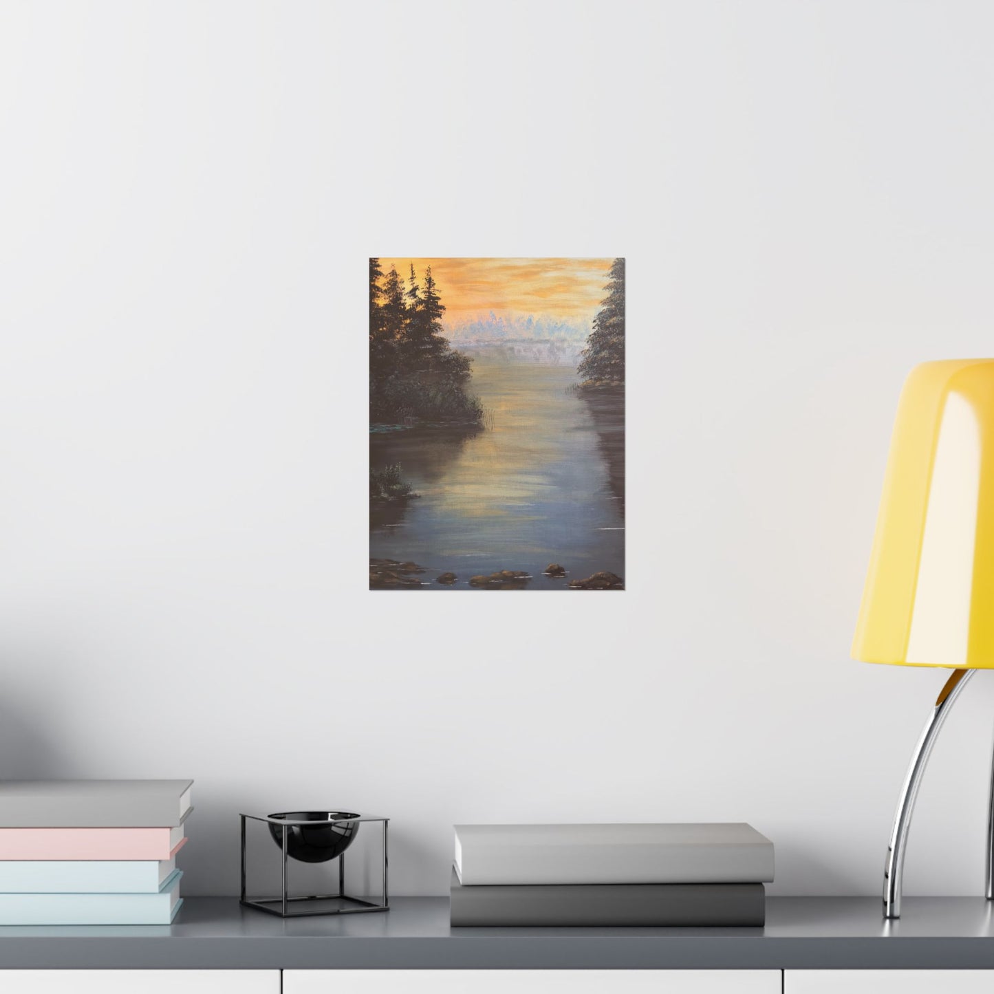 Peaceful Northwoods Lake Matte Vertical Poster. Available in sizes from 8” x 10”-20” x 24”