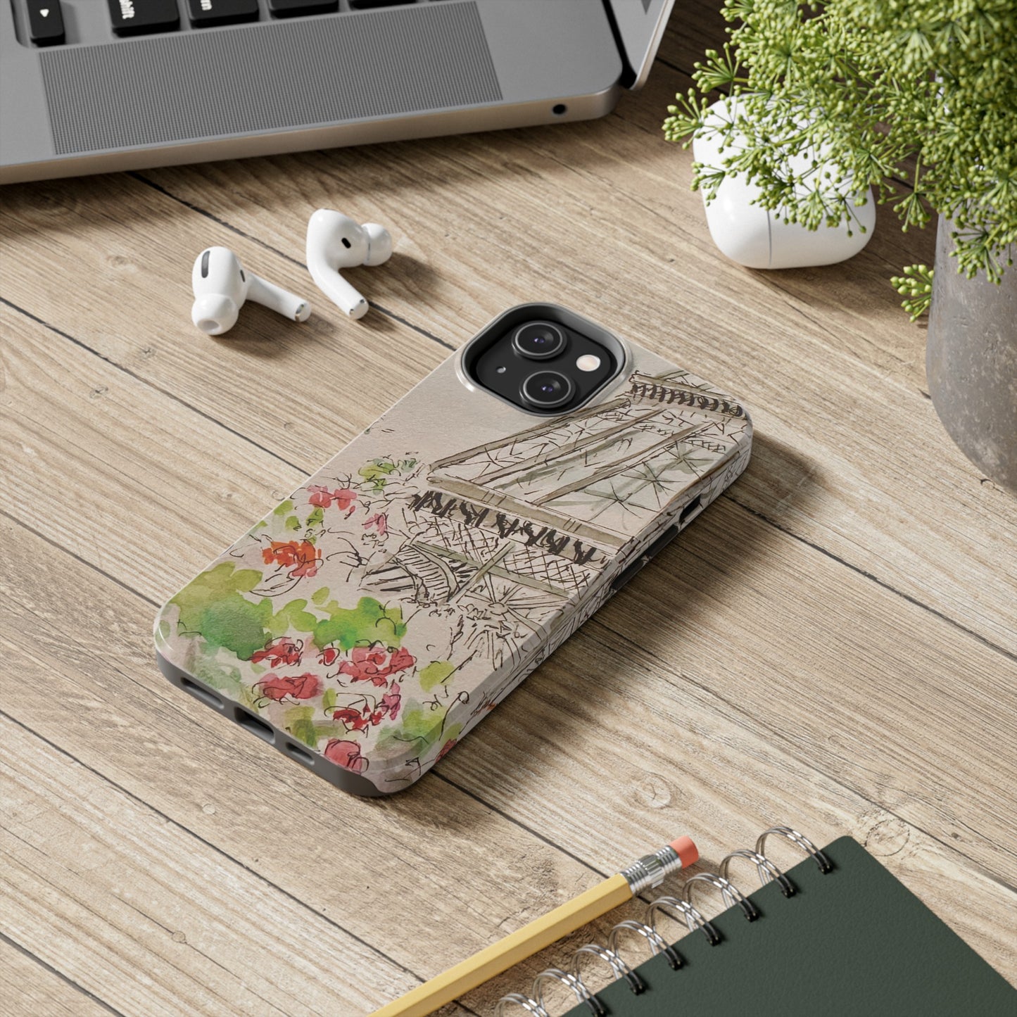 Eiffel Tower and Paris Flowers Phone Case for iPhone 15, 14, 13 and More