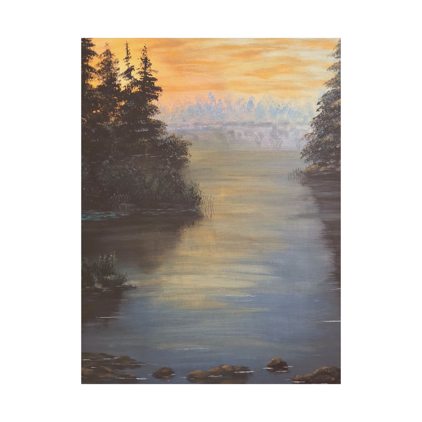 Peaceful Northwoods Lake Matte Vertical Poster. Available in sizes from 8” x 10”-20” x 24”