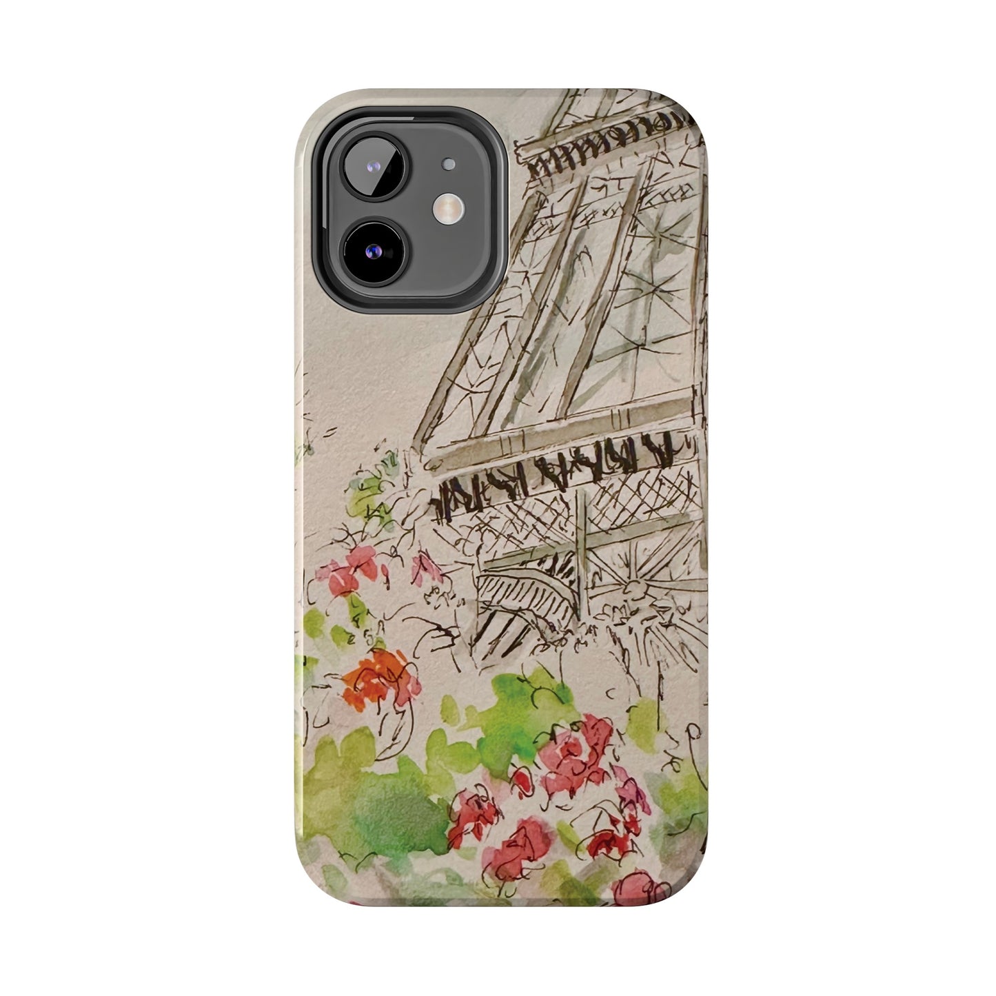 Eiffel Tower and Paris Flowers Phone Case for iPhone 15, 14, 13 and More